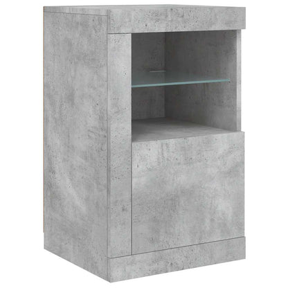 Sideboard with LED Lights 142,5x37x67 cm Concrete grey