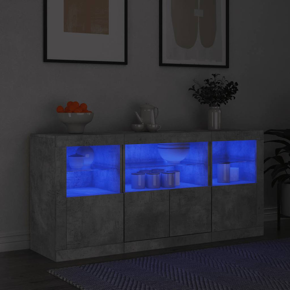 vidaXL Sideboard with LED Lights 142.5x37x67 cm
