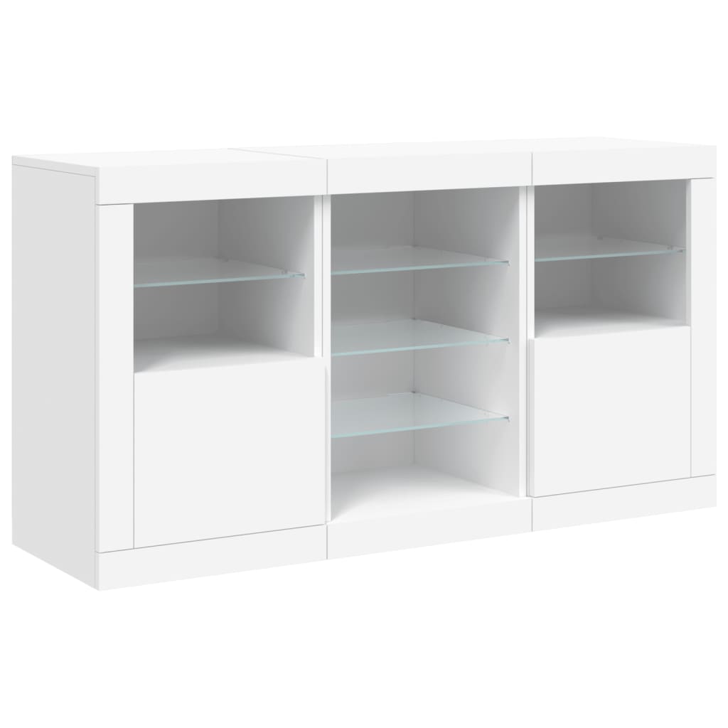 Sideboard with LED Lights 123x37x67 cm White