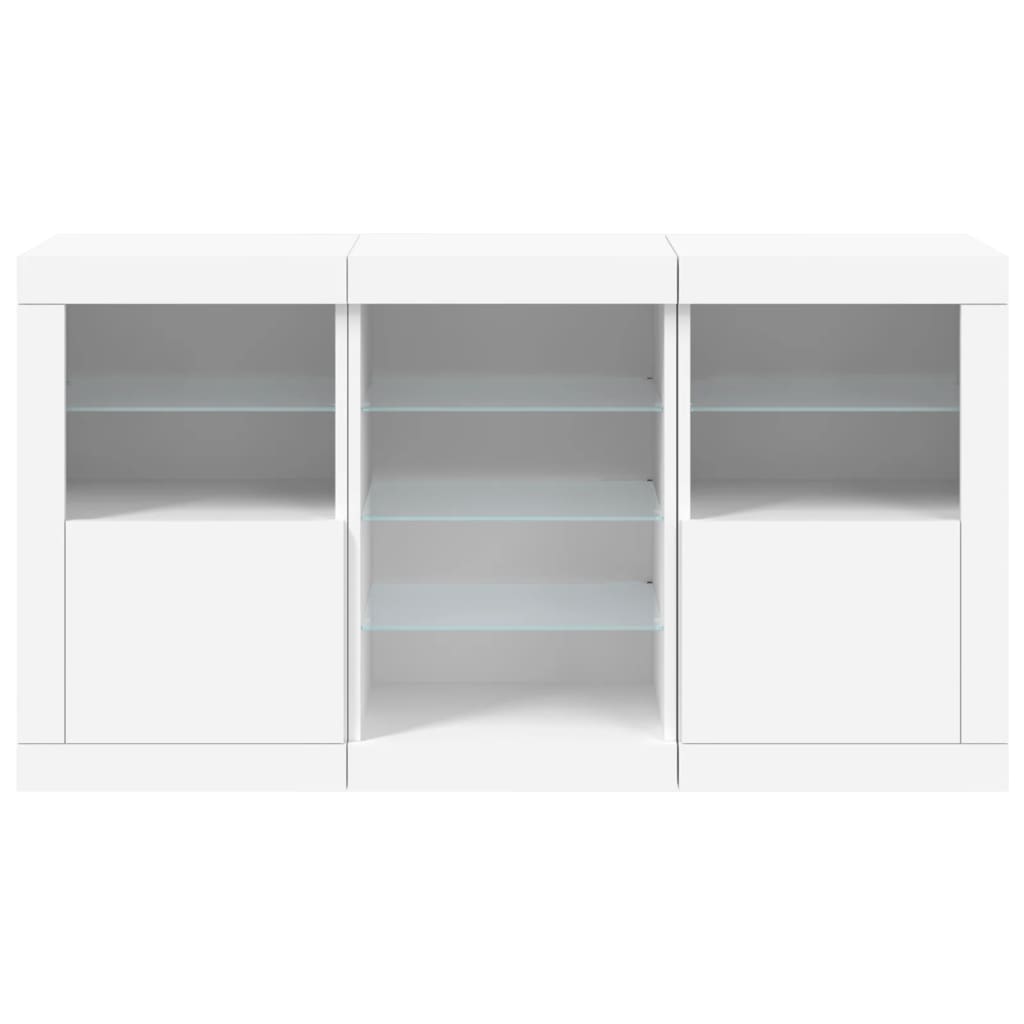 Sideboard with LED Lights 123x37x67 cm White