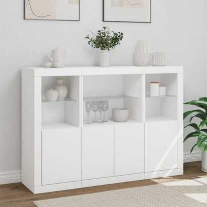 Sideboards with LED Lights 3 pcs Engineered Wood White