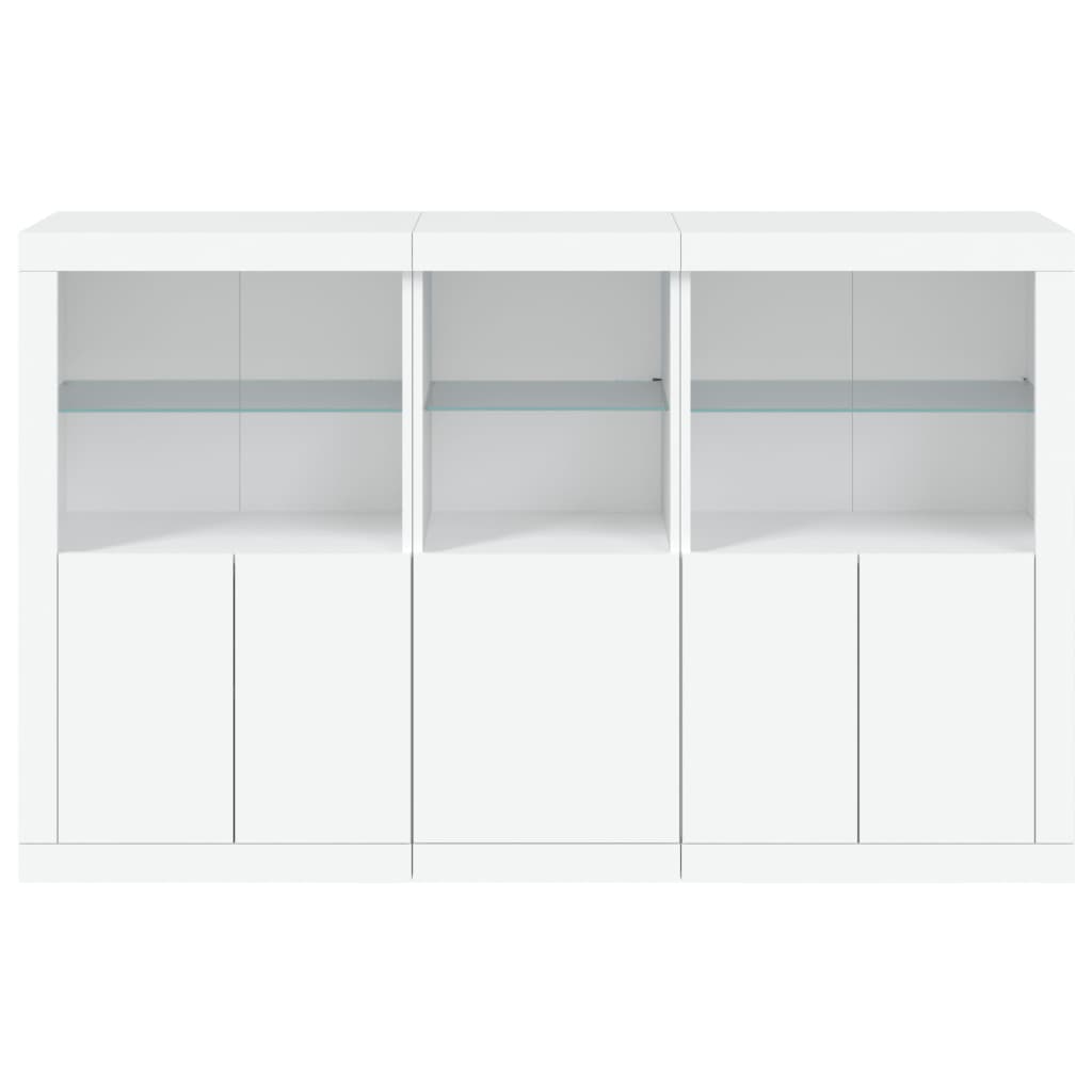 Sideboard with LED Lights 162x37x100 cm White