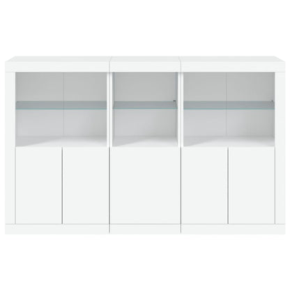 Sideboard with LED Lights 162x37x100 cm White
