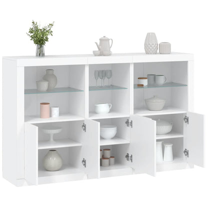 Sideboard with LED Lights 162x37x100 cm White