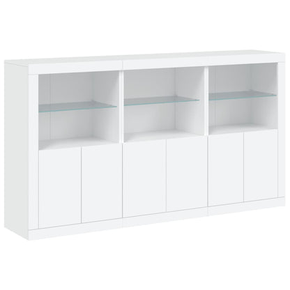 Sideboard with LED Lights 181,5x37x100 cm White