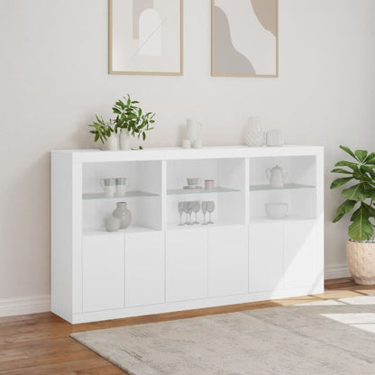 Sideboard with LED Lights 181,5x37x100 cm White