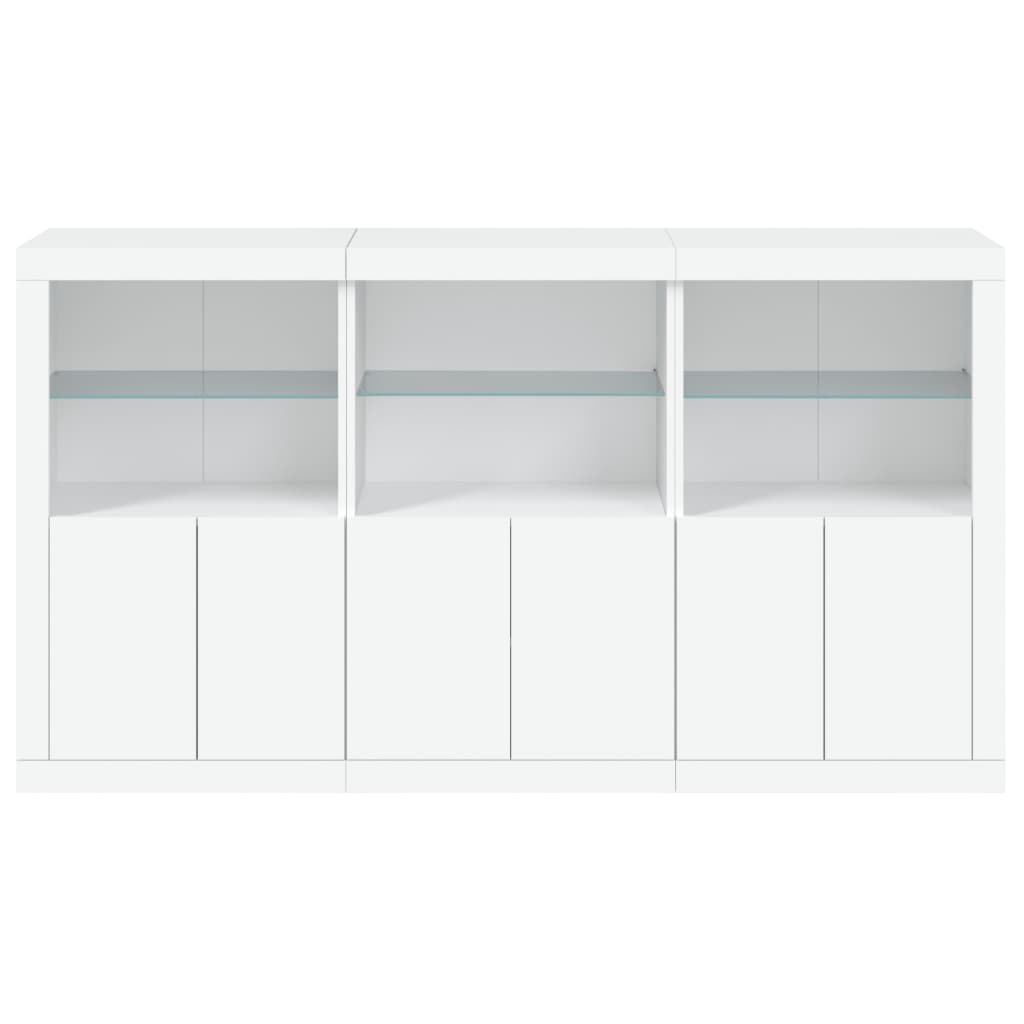 Sideboard with LED Lights 181,5x37x100 cm White