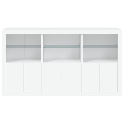 Sideboard with LED Lights 181,5x37x100 cm White