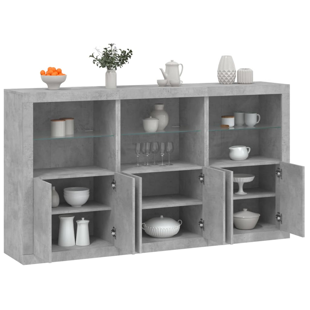 vidaXL Sideboard with LED Lights 181.5x37x100 cm
