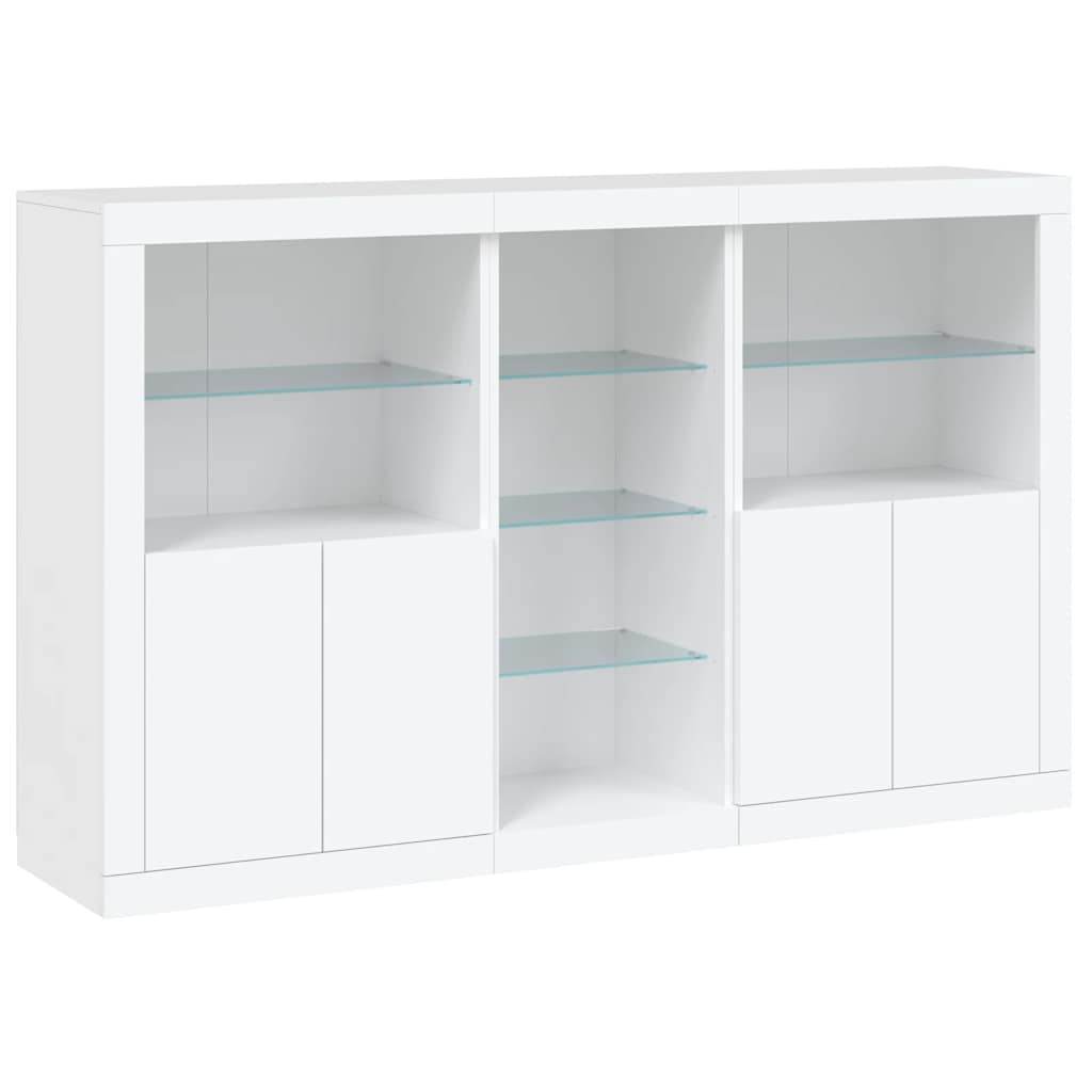 Sideboard with LED Lights 162x37x100 cm White