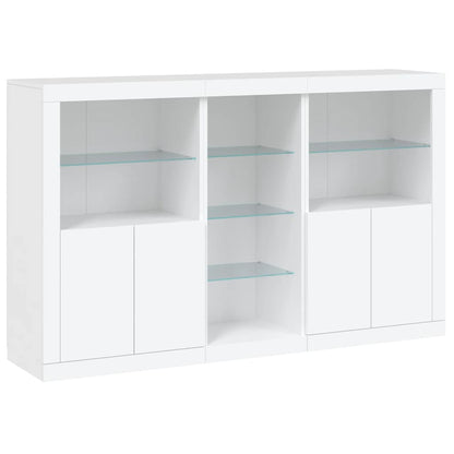 Sideboard with LED Lights 162x37x100 cm White
