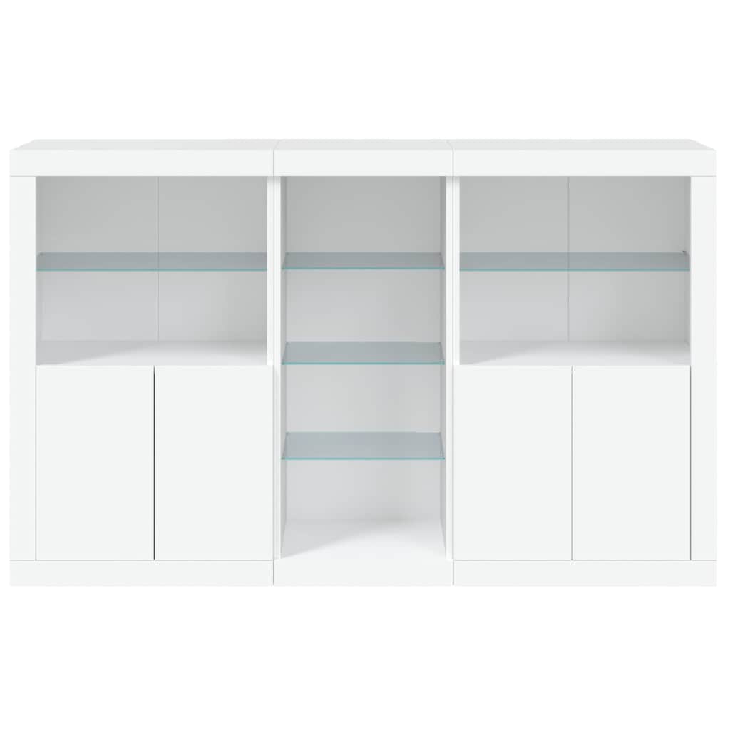 Sideboard with LED Lights 162x37x100 cm White