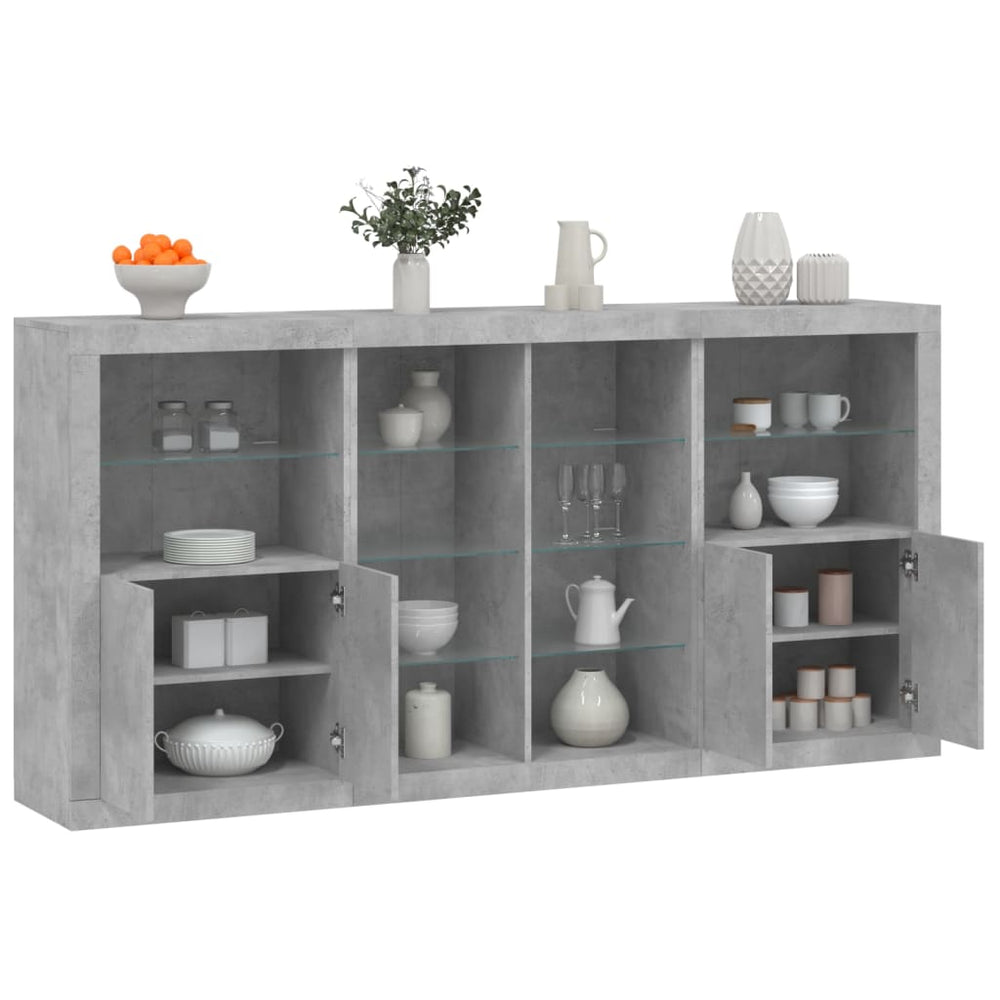 vidaXL Sideboard with LED Lights 202x37x100 cm
