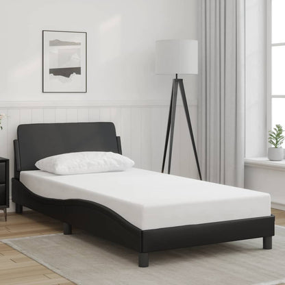 Bed Frame "Dover" Faux Leather Black 100 cm 190 cm