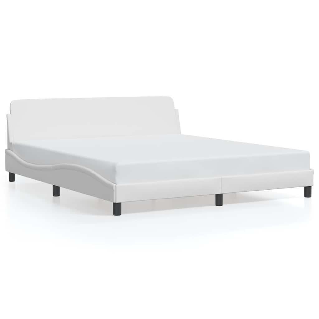 Bed Frame "Dover" Faux Leather white 183 cm 213 cm