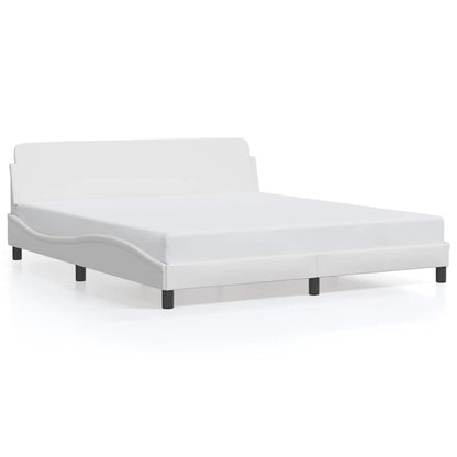 Bed Frame "Dover" Faux Leather white 183 cm 213 cm