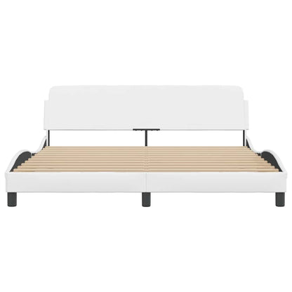 Bed Frame "Dover" Faux Leather white 183 cm 213 cm