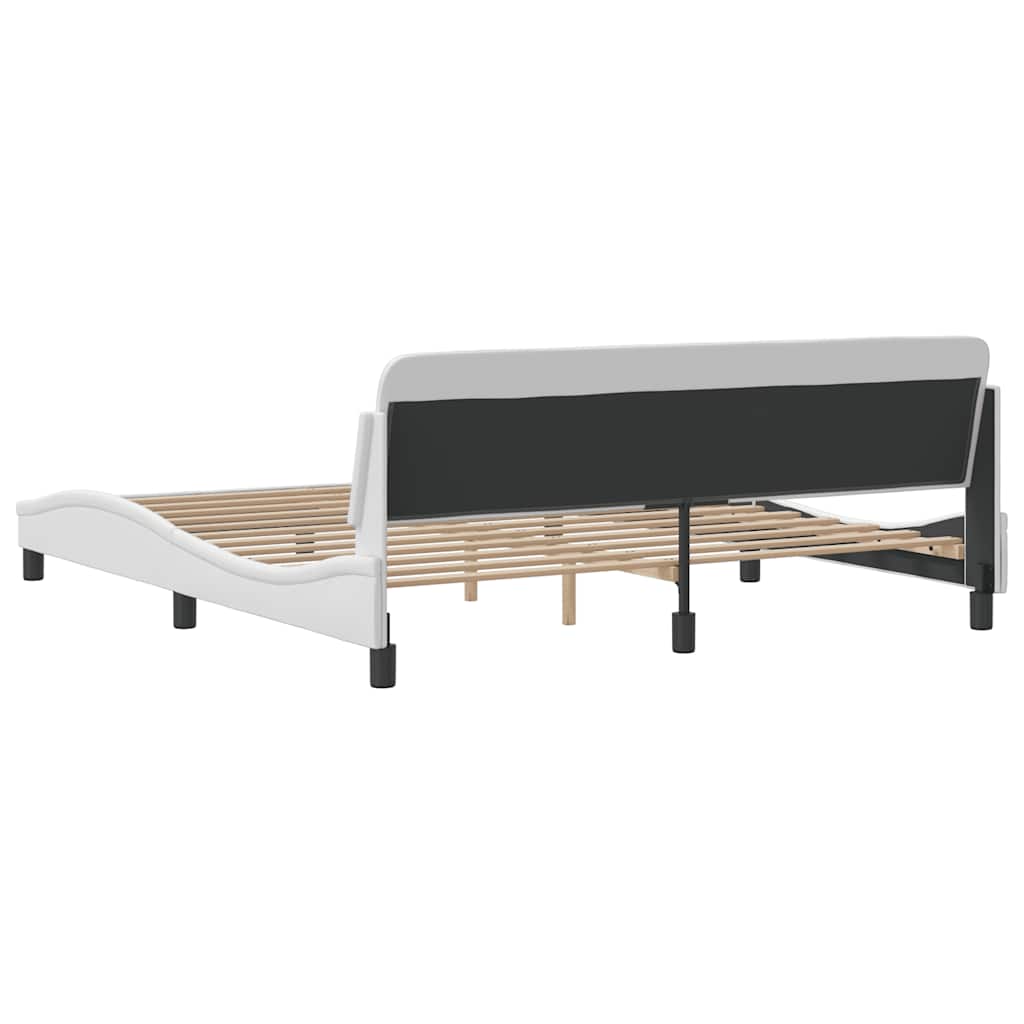 Bed Frame "Dover" Faux Leather white 183 cm 213 cm
