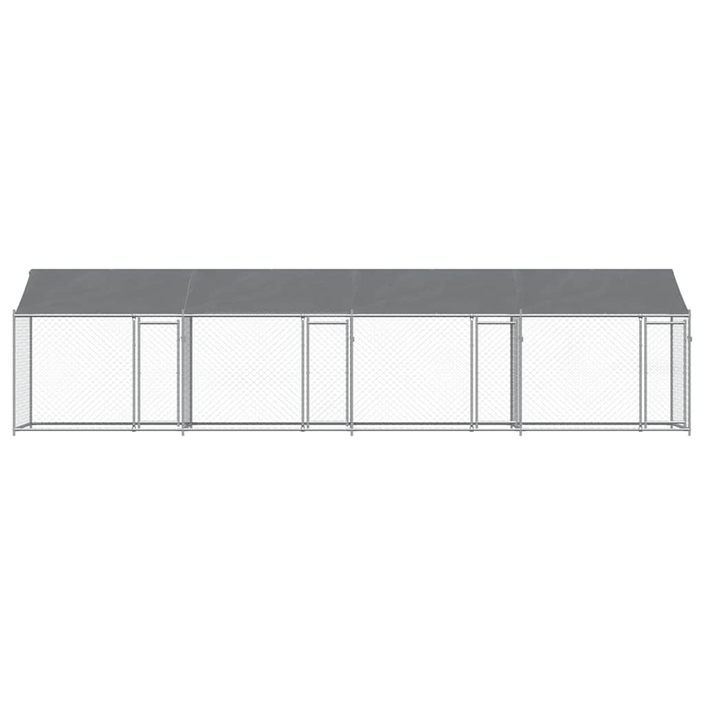 vidaXL Dog Cage with Roof and Doors Grey 8x2x2 m Galvanised Steel 4