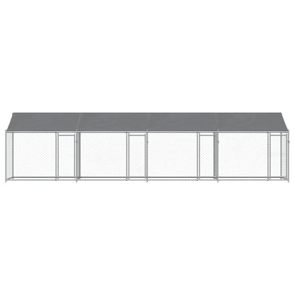 vidaXL Dog Cage with Roof and Doors Grey 8x2x2 m Galvanised Steel 4