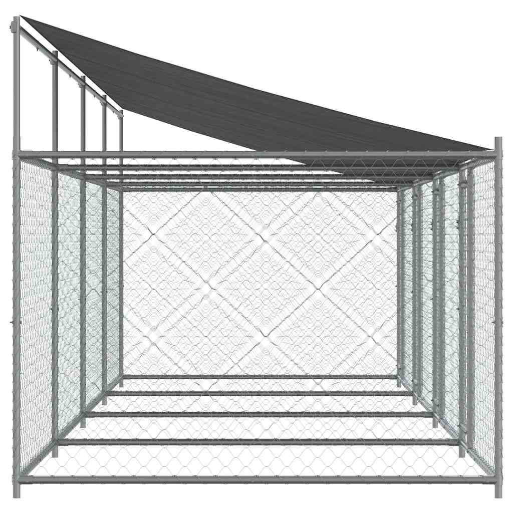 vidaXL Dog Cage with Roof and Doors Grey 8x2x2 m Galvanised Steel 5