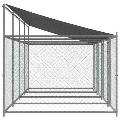 vidaXL Dog Cage with Roof and Doors Grey 8x2x2 m Galvanised Steel 5