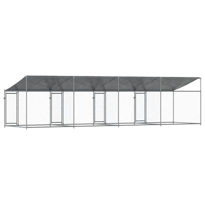 vidaXL Dog Cage with Roof and Doors Grey 8x2x2 m Galvanised Steel 6