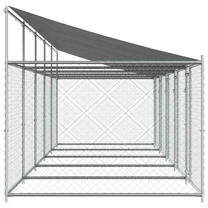 vidaXL Dog Cage with Roof and Doors Grey 10x2x2 m Galvanised Steel 5