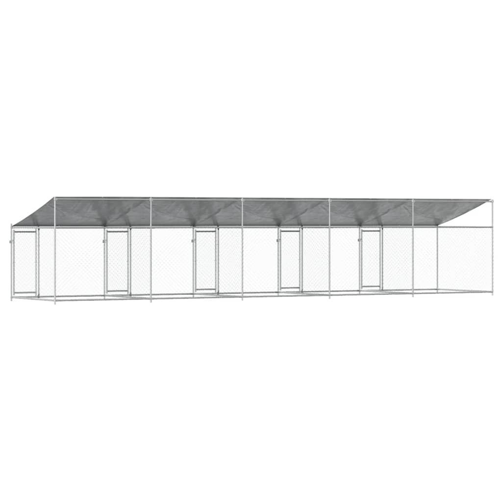 vidaXL Dog Cage with Roof and Doors Grey 10x2x2 m Galvanised Steel 6