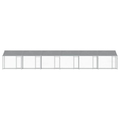 vidaXL Dog Cage with Roof and Doors Grey 12x2x2 m Galvanised Steel 4