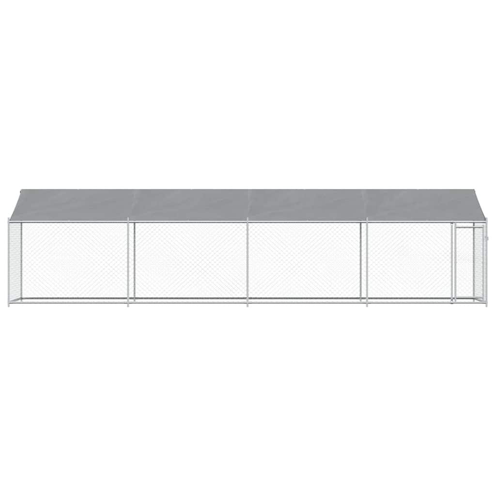 vidaXL Dog Cage with Roof and Door Grey 8x2x2 m Galvanised Steel 4