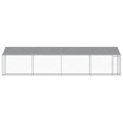 vidaXL Dog Cage with Roof and Door Grey 8x2x2 m Galvanised Steel 4
