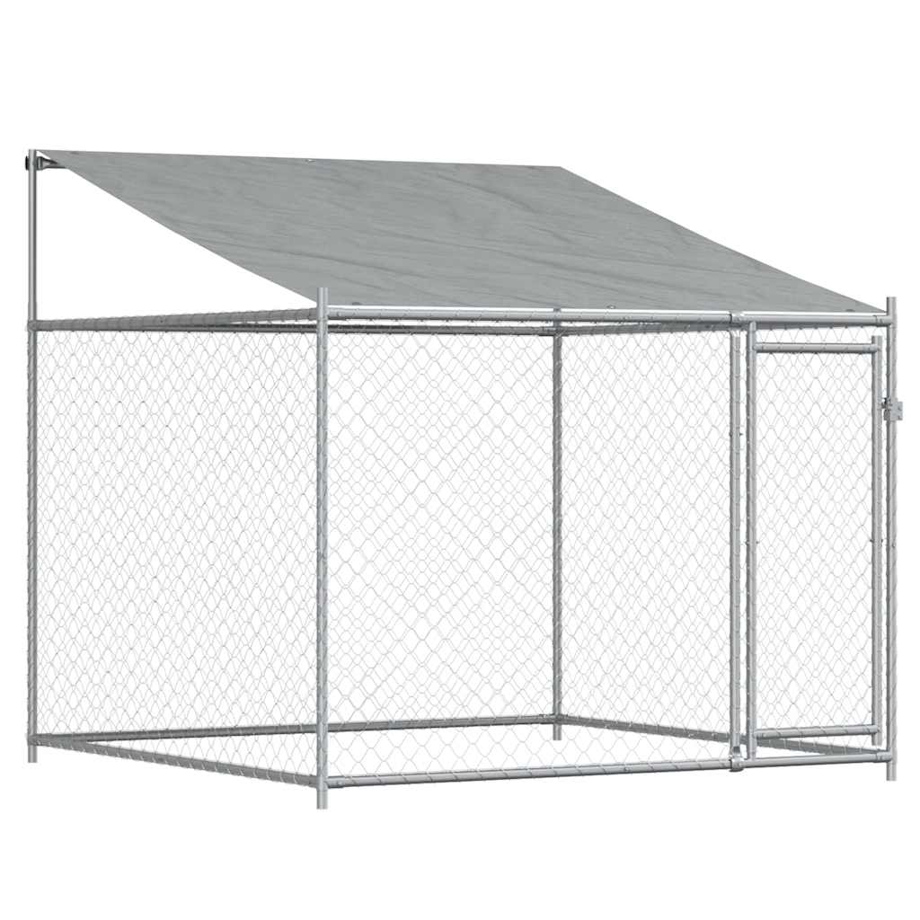 vidaXL Dog Cage with Roof and Door Grey 8x2x2 m Galvanised Steel 6
