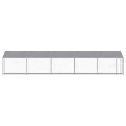 vidaXL Dog Cage with Roof and Door Grey 10x2x2 m Galvanised Steel 4