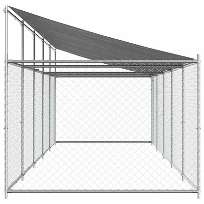 vidaXL Dog Cage with Roof and Door Grey 10x2x2 m Galvanised Steel 5