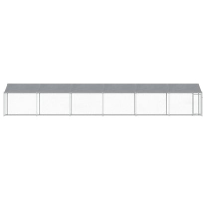 vidaXL Dog Cage with Roof and Door Grey 12x2x2 m Galvanised Steel 4