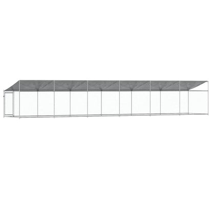 vidaXL Dog Cage with Roof and Door Grey 12x2x2 m Galvanised Steel 6