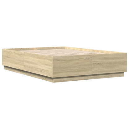 Bed Frame with LED without Mattress 160x200 cm Sonoma oak