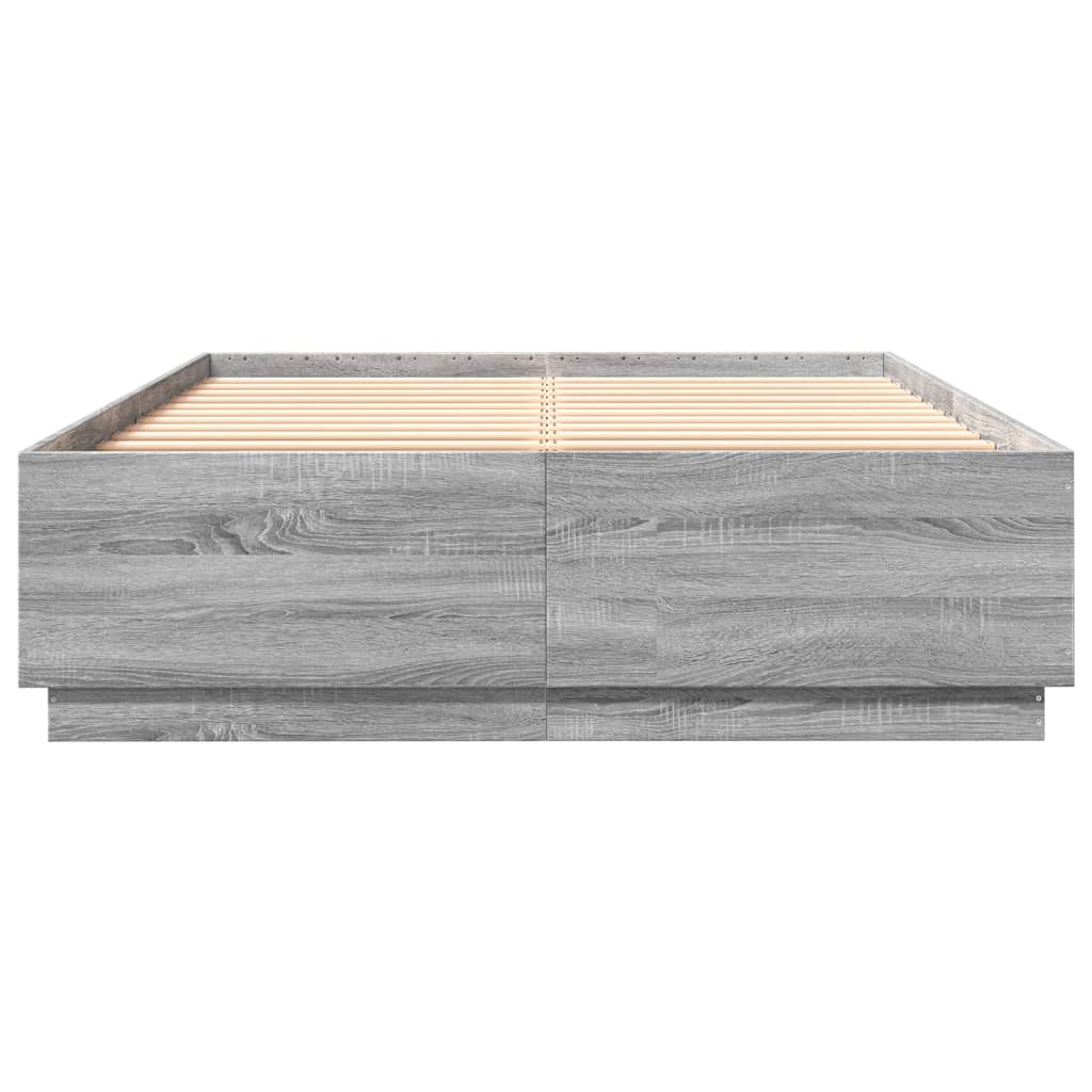 Bed Frame without Mattress 140x200 cm Grey sonoma