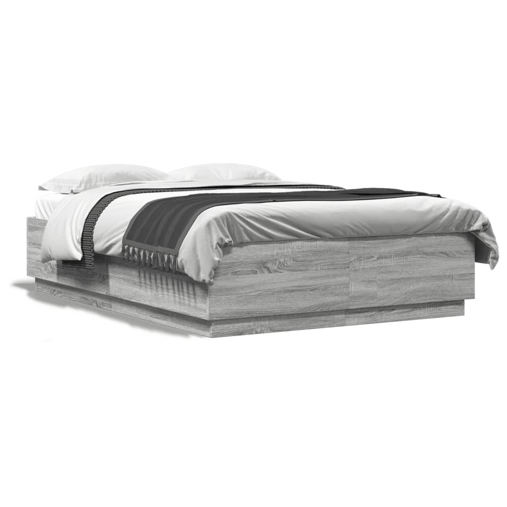 Bed Frame without Mattress 120x200 cm Grey sonoma