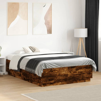 Bed Frame without Mattress 120x190 cm Smoked oak