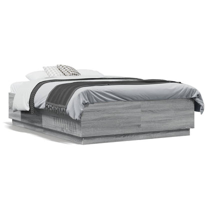 Bed Frame without Mattress 120x190 cm Grey sonoma