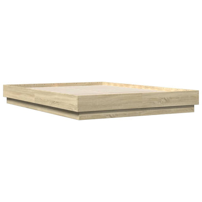 Bed Frame with LED without Mattress 120x200 cm Sonoma oak