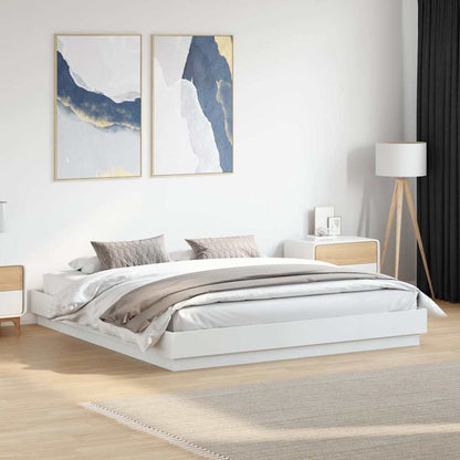 Bed Frame without Mattress 200x200 cm White