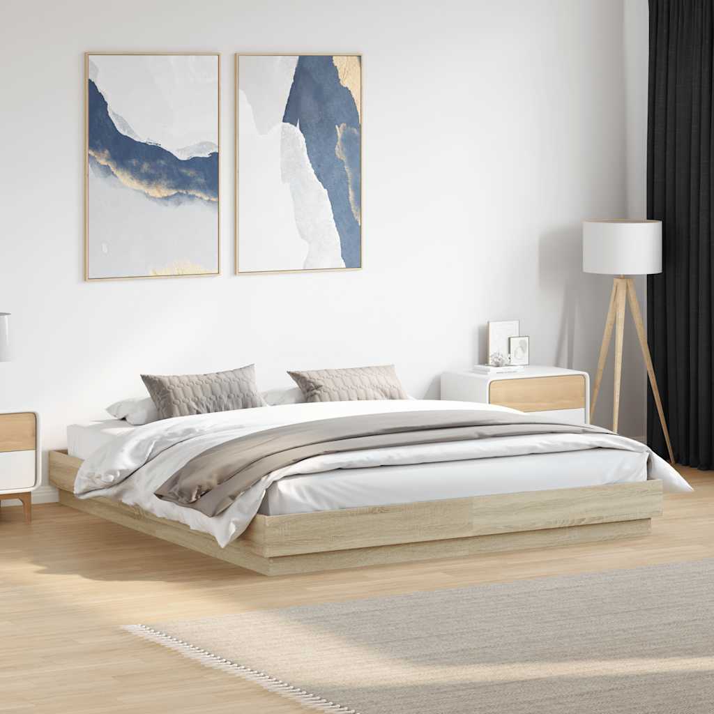 Bed Frame without Mattress 200x200 cm Sonoma oak