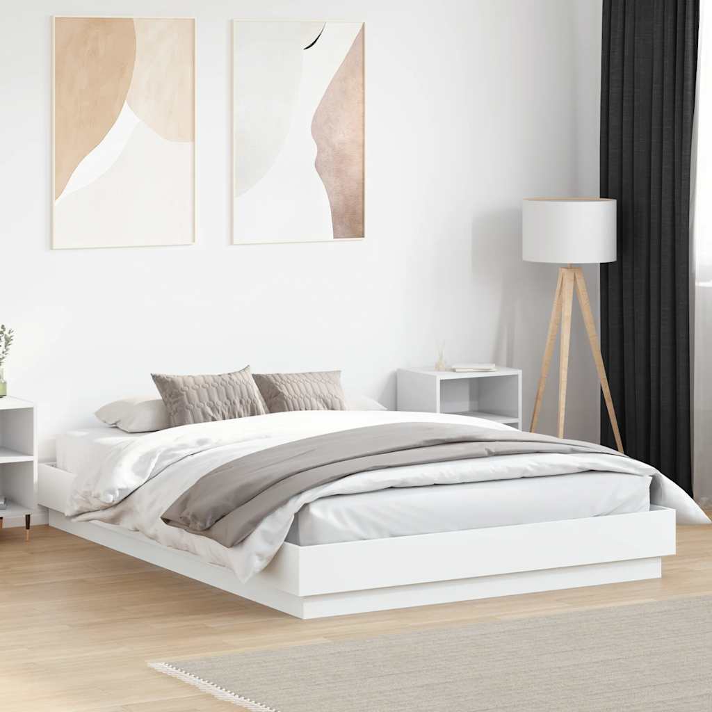 Bed Frame without Mattress 140x200 cm White