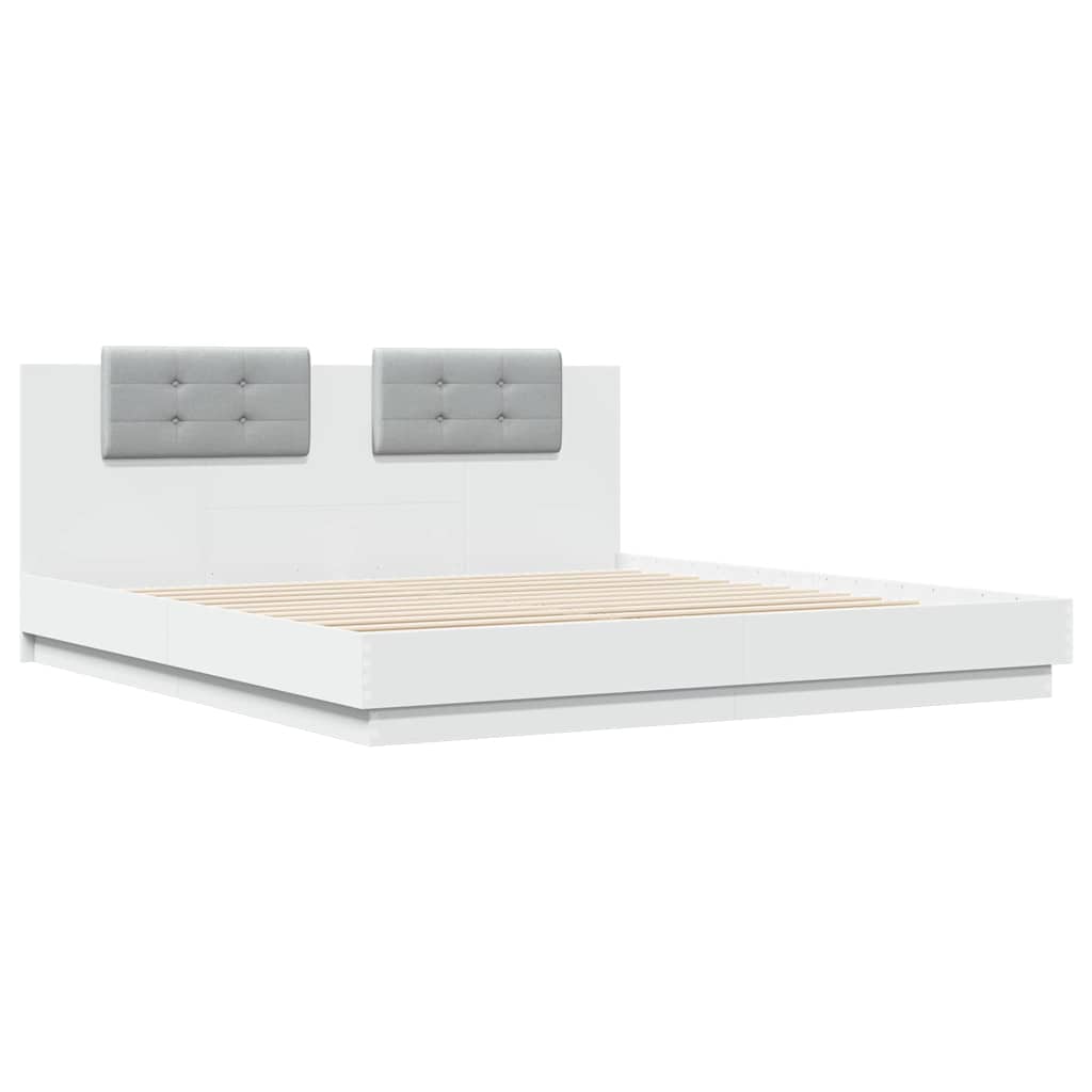 vidaXL Bed Frame without Mattress White 200x200cm 3