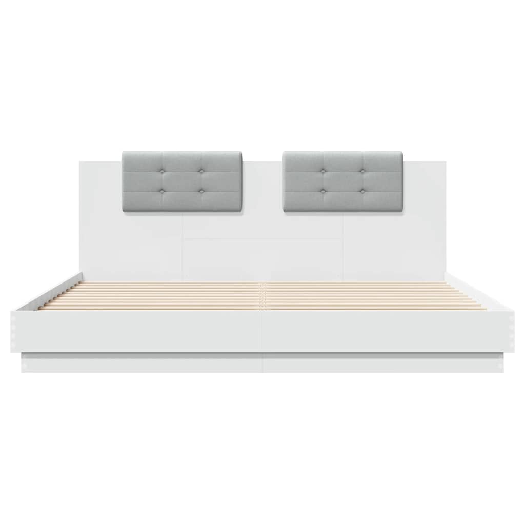 vidaXL Bed Frame without Mattress White 200x200cm 4