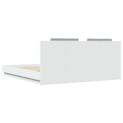 vidaXL Bed Frame without Mattress White 200x200cm 5