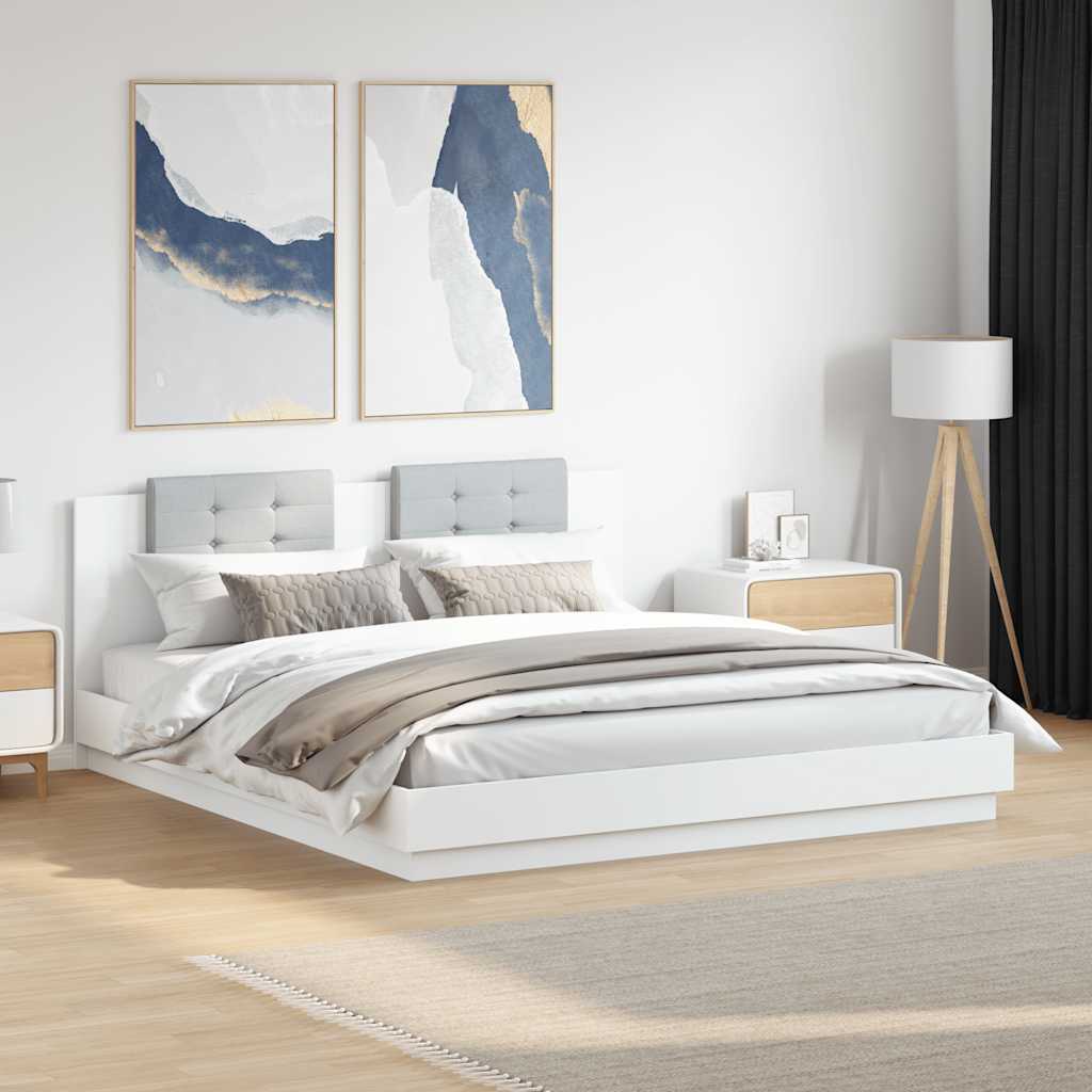 vidaXL Bed Frame without Mattress White 200x200cm 1